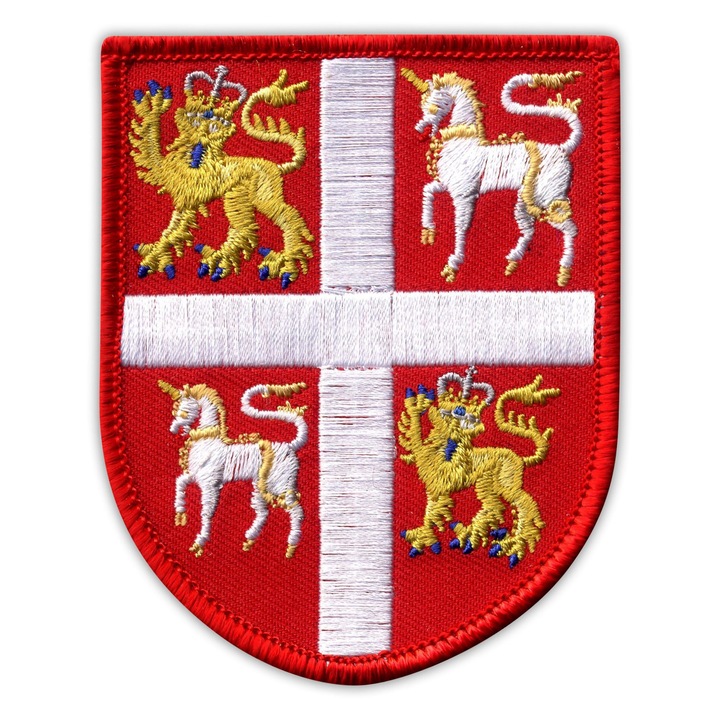 Hímzett embléma Új-Fundland és Labrador címerével, matrica, 8.1x6.5cm