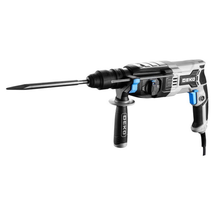 Ciocan rotopercutor DEKO DKRH28XP85-ST 850W SDS-PLUS, cu doua accesorii, buton blocare, reglaj rotatie