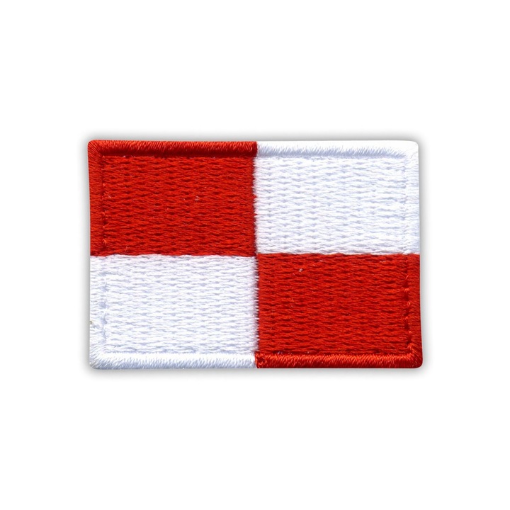 Hímzett zászló embléma, fekete, 3.2x4.5cm, mágnessel