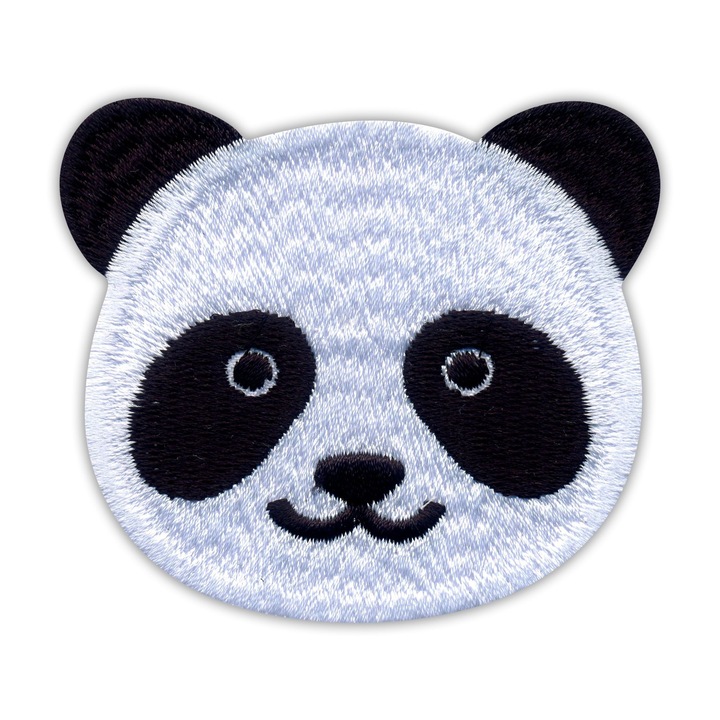 Hímzett panda folt, fekete, 6.4x7cm, mágnessel