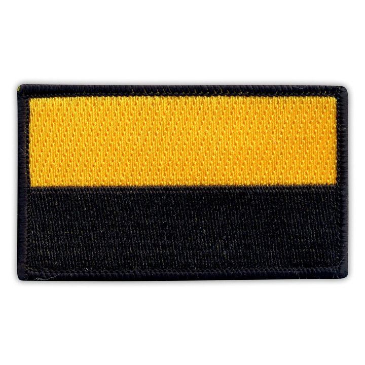 Hímzett embléma Szászország-Anhalt fekete-sárga 8.1x4.9cm hőre vasalható rögzítéssel