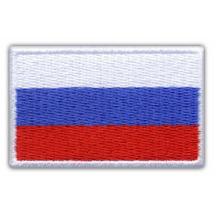 Hímzett jelvény Oroszország zászlaja mágneses 3.5x5cm fekete