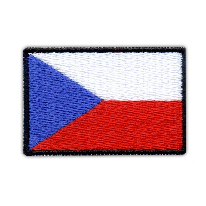 Hímzett embléma Csehország zászlaja fehér piros kék 3.5x5.2cm