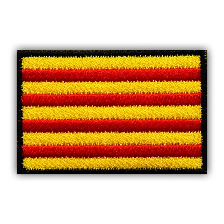 Hímzett embléma Catalonia, piros-sárga, 3.5x5.2cm, tartós felvarrható patch