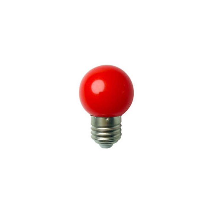 10 db LED B22 1W izzó készlet, mini gömb G45, többszínű