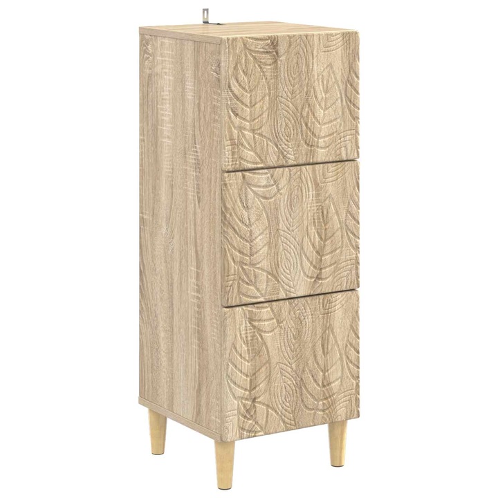 Dulap cu sertare Stejar Sonoma 33 x 34 vidaXL, 5 x 90 cm Lemn prelucrat