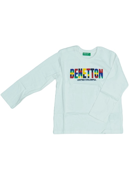 Benetton, Hosszú ujjú felső Fiúknak, Fehér, 104