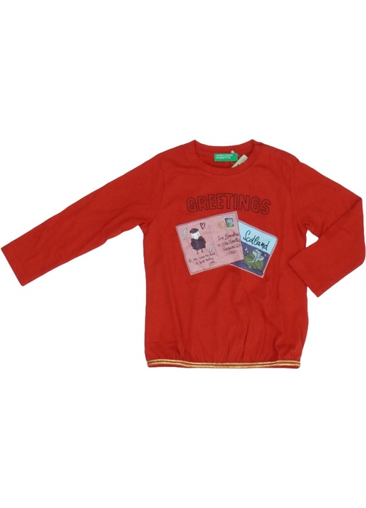 Benetton, Hosszu ujju bluz lanyoknak, Pirosdwqfwqd, Piros