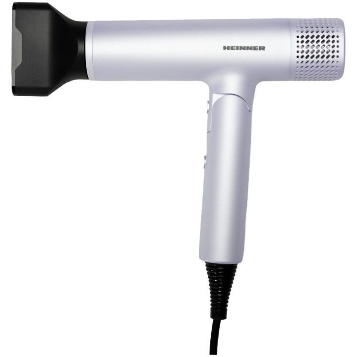 Uscator de par profesional Heinner HHD-Y16BLDC-LV, 1600 W, Motor BLDC, 3 trepte de putere, 3 setari de temperatura, Functie auto curatare, Ionizare, Functie aer rece, Maner pliabil, Accesorii: concentrator, difuzor, protectie filtru detasabil, Mov