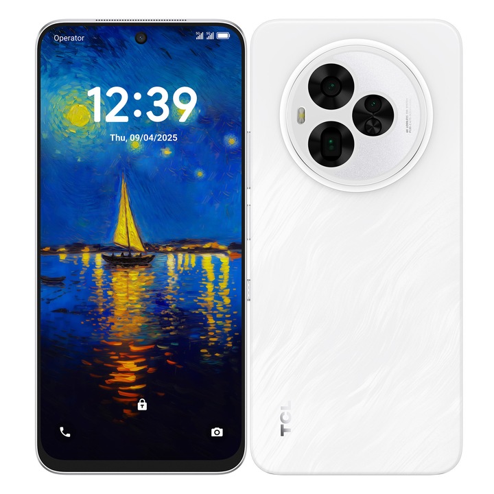 Telefon mobil TCL 60 Ultra NXTPAPER, 12GB RAM, 256GB, Lunar White + Pen + Husa Flip
