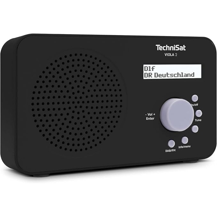 Radio portabil TechniSat VIOLA 2, DAB și FM, negru, 15, 5x9, 1x5cm
