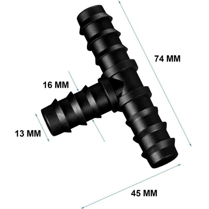 Tömlőcsatlakozó 16 mm, 8 db-os készlet, tartós műanyag