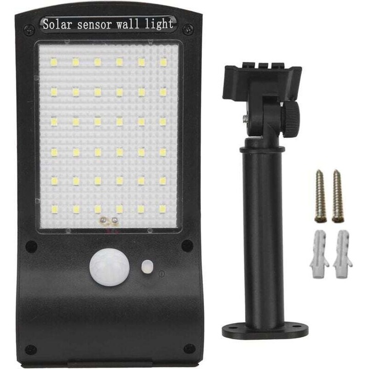 Lampa solara de perete cu senzor miscare, 48 LED, alb rece, IP65, 3-8m, 1.2W