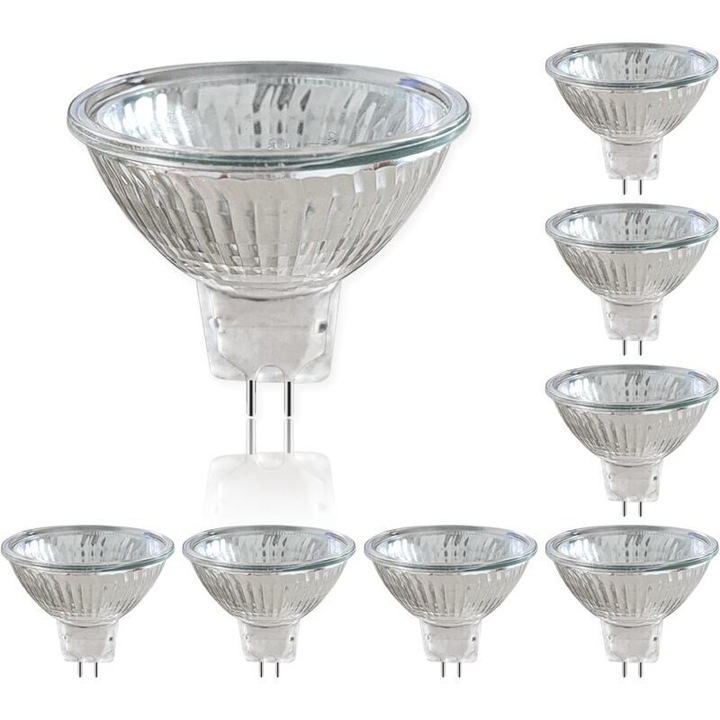 8 db GU5.3 LED izzó készlet, 50W, meleg fehér, 50x44mm, szabályozható