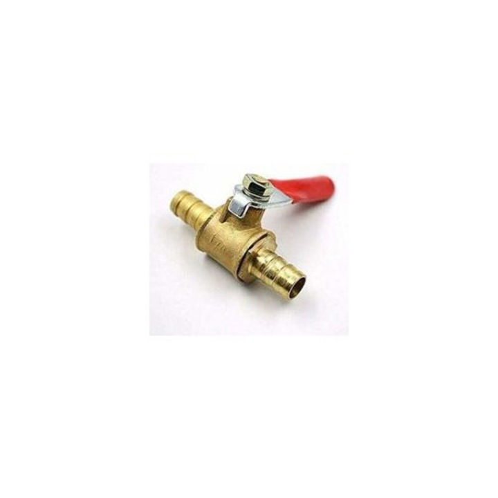 Golyóscsap, 8mm, sárgaréz, tömlőcsatlakozó, adapter vízhez, gázhoz, olajhoz