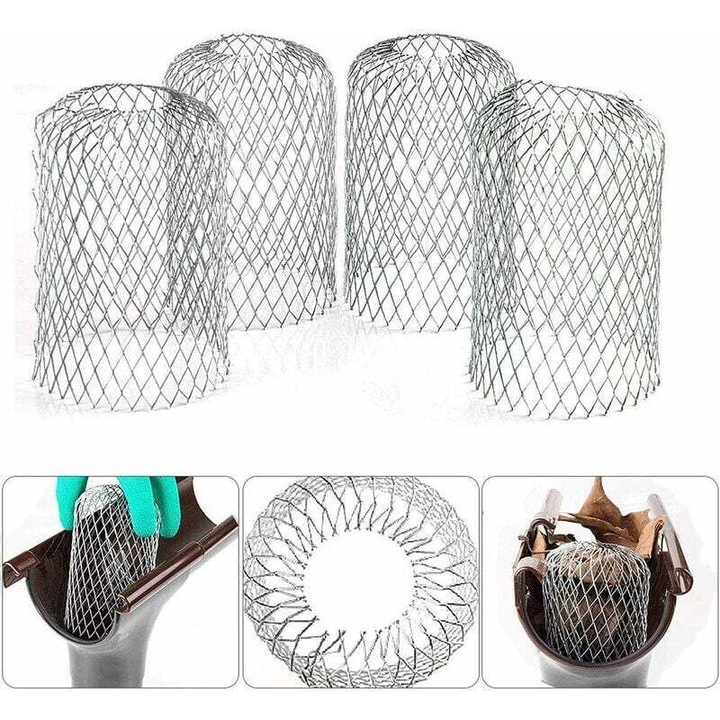 Set 4 protectii jgheab aluminiu flexibil argintiu 8cm