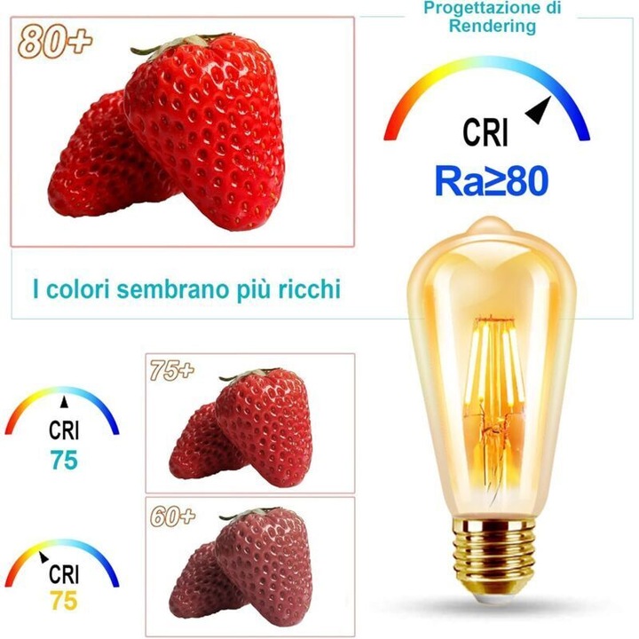 4 db vintage LED izzó készlet E27 6W meleg fehér 2200K 600lm ST64