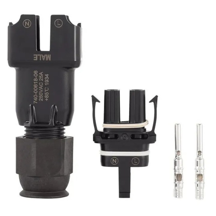 Enphase Q-Conn egyfázisú AC csatlakozó, 25A, 740-00618-05 modell, apa típusú mikroinverterekhez