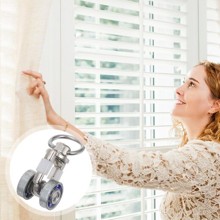 Rolete metalice silentioase pentru perdele, set, rezistente, argintiu