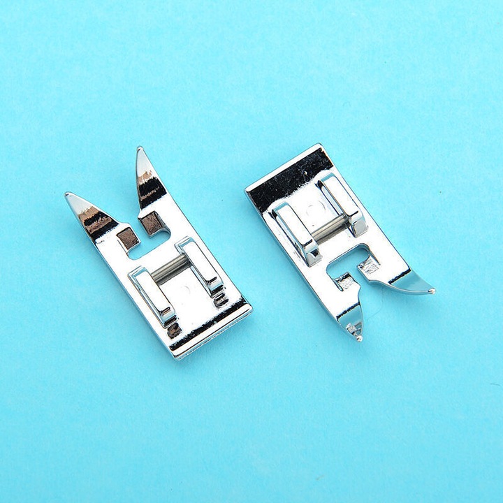 2 db varrógép talp, fém, ezüst, 3.3x1.5x0.6cm