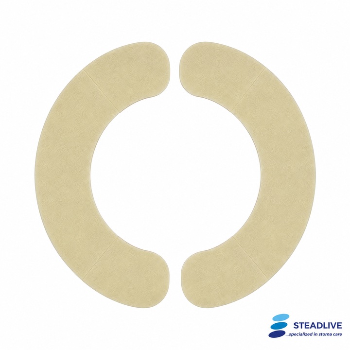 Set 2 benzi de fixare din hidrocoloid Steadlive pentru stoma, colostomie, ileostomie, urostomie si fistule
