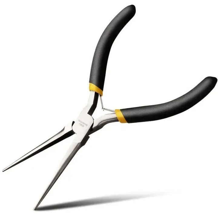 Hegyes orrú fogó 15cm, kényelmes markolat, sima pofa, hosszú