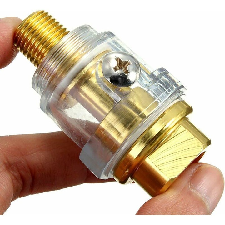 Lubrificator pneumatic set 2 buc aluminiu auriu 1/4" 150MPa