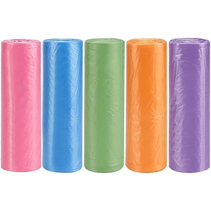 Saci menajeri, set 5 role, 4 galoni, multicolor, 150 buc