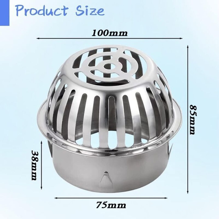 Capcana podea convexa inox 83mm filtru scurgere