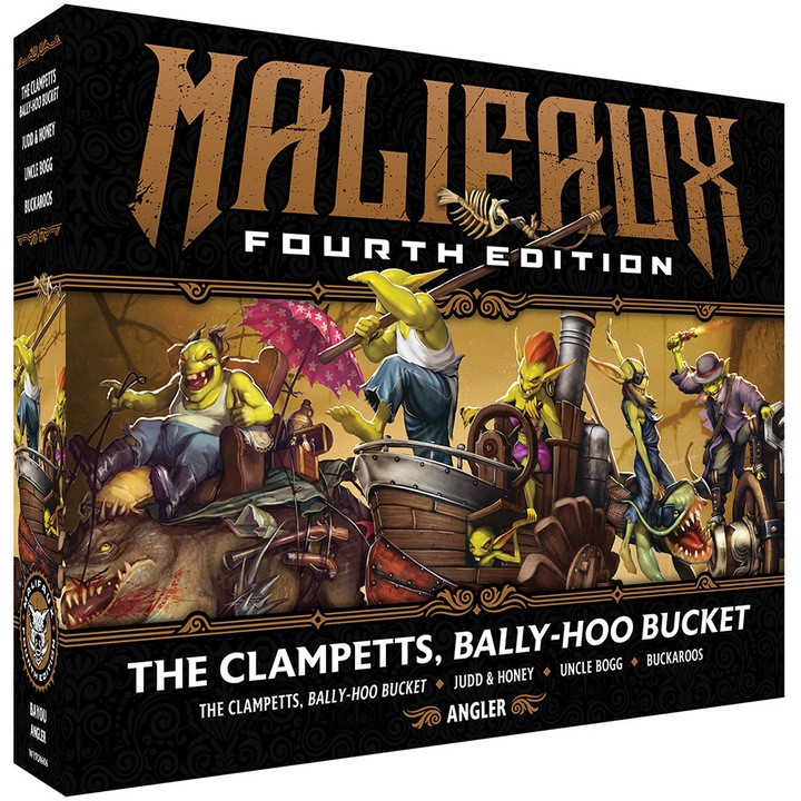 Malifaux 4E játékkiegészítő, Clampetts Bally Hoo Bucket, Wyrd, 6 miniatűr, szürke