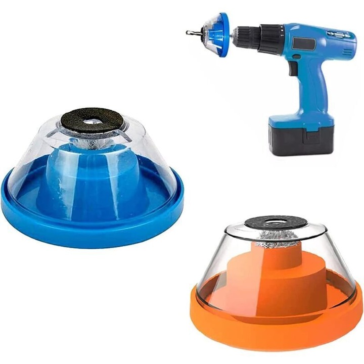 Set 2 capace anti-praf pentru bormasina, plastic, burete antiderapant, transparent