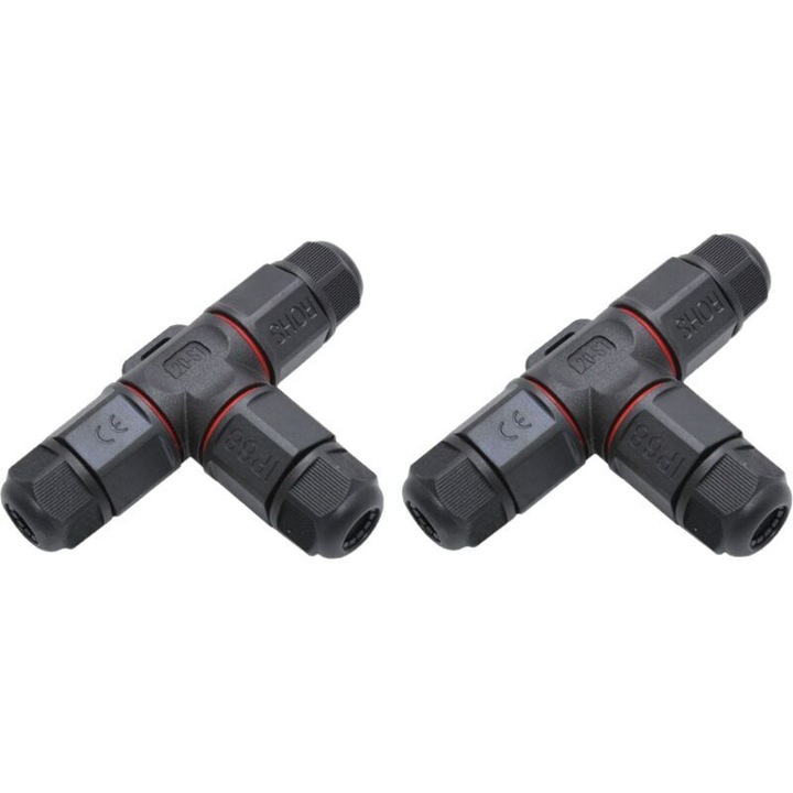Cutie de conexiuni etansa IP68, set 2 buc, rezistenta la apa si temperaturi, dimensiuni standard