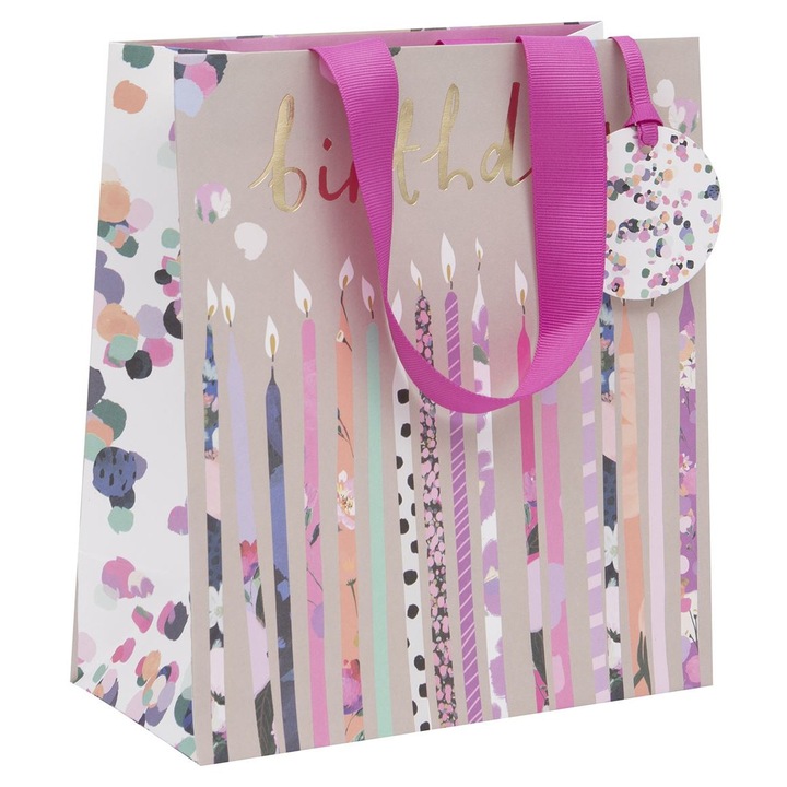 Punga de cadou - Birthday Candles Medium, Cu model, x cm