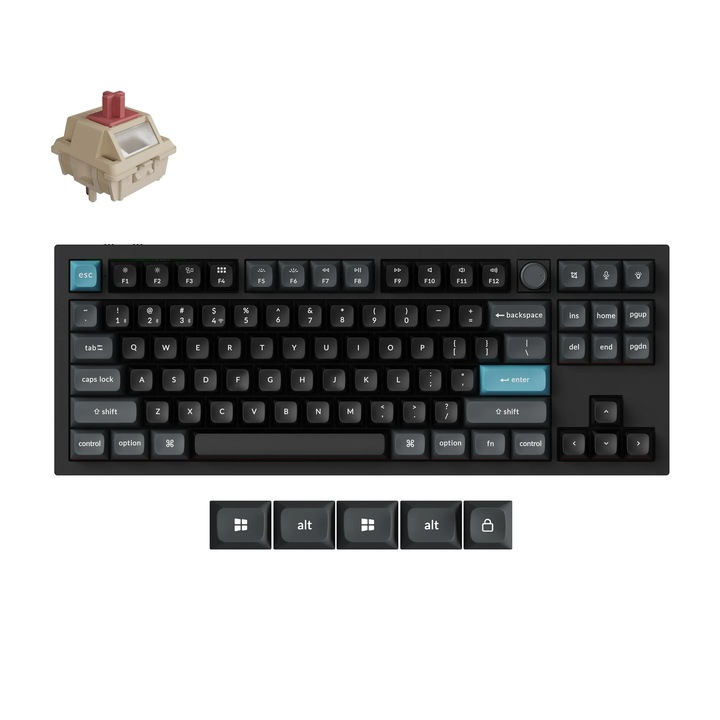 Безжична механична клавиатура Keychron Q3 Ultra 8K, Черна, Silk POM Switch Red, Q3U-M1