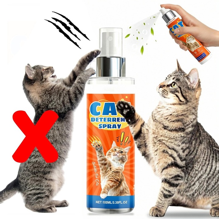Spray repelent pentru pisici, Fain Mioritic®, formula sigura pentru animale de companie, spray pentru dresaj in interior si exterior, mobilier anti-zgarieturi, canapele, covoare si perdele, 100ml