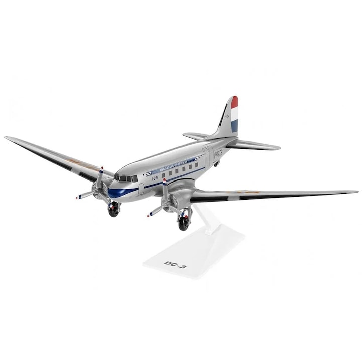 KLM Flying Dutchman repülőgép makett - Douglas DC-3, műanyag, 20 cm, 1:100 méretarány