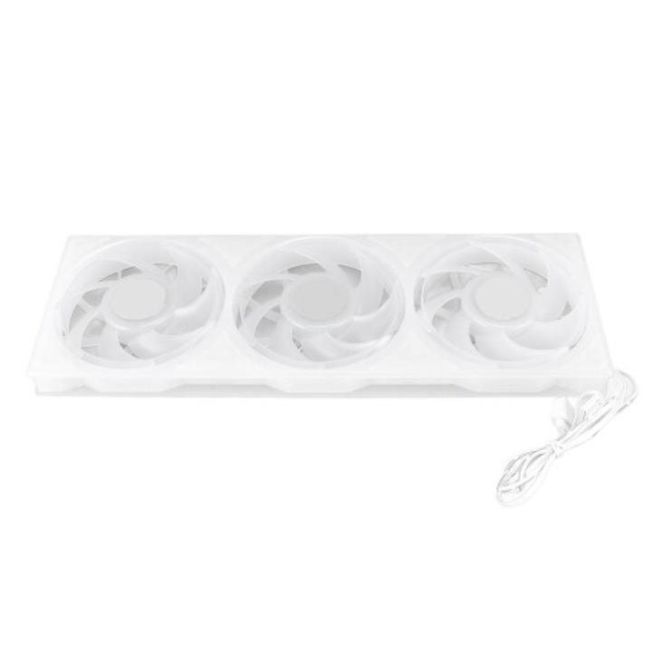 Ventilator PC 3 in 1 360x120x25mm alb ARGB 2200RPM PWM 4 pini