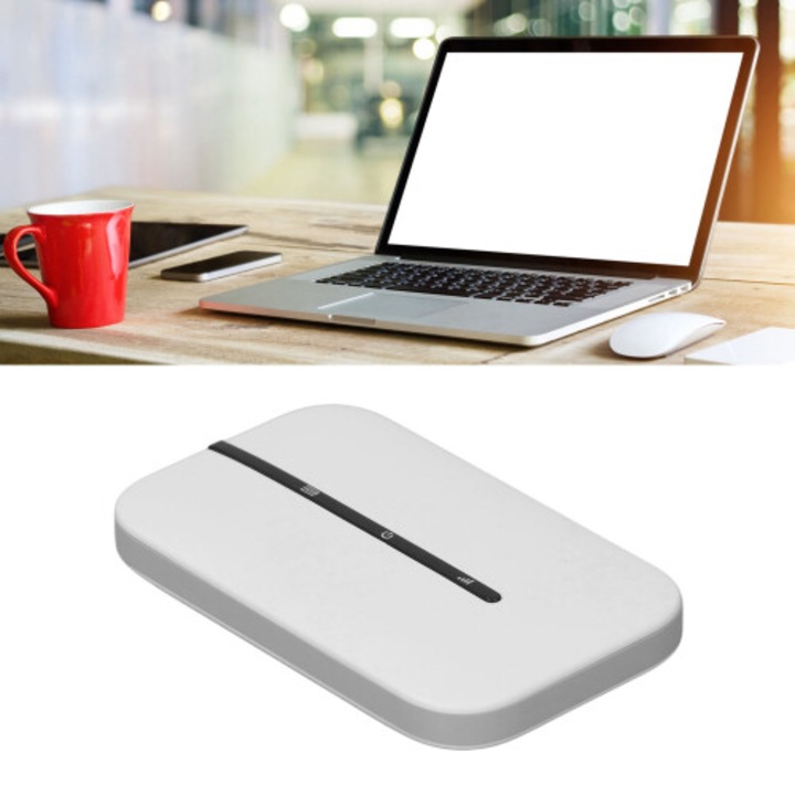 Router mobil 4G LTE alb 300Mbps 2100mAh 9.8x6x1cm suport 10 utilizatori