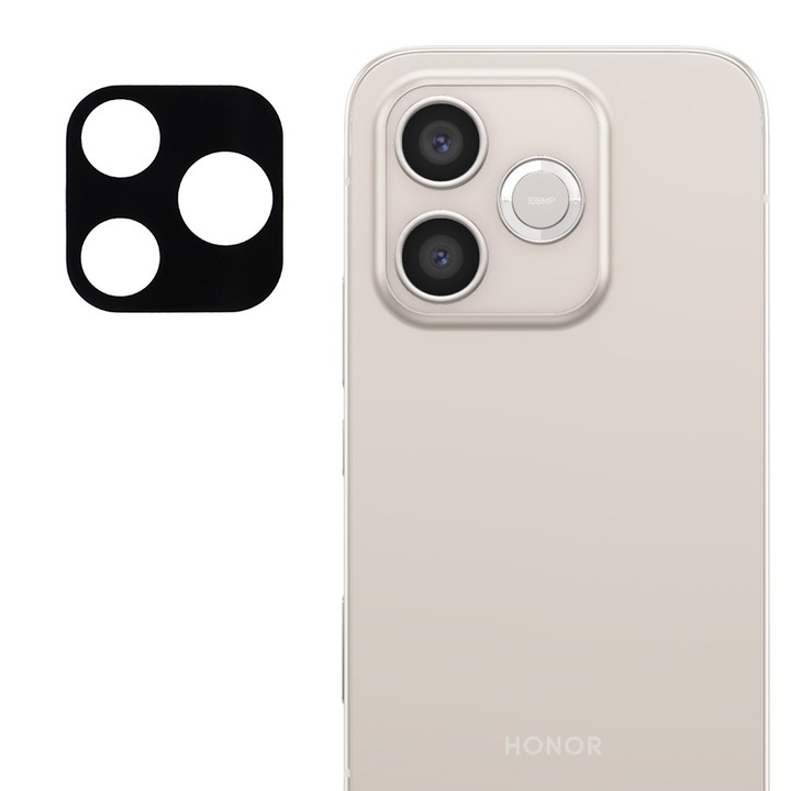 Folie de protectie camera pentru Honor 600 Lite din sticla securizata, Full Cover, Rezistenta 9H, Anti-Zgarieturi, montare usoara - negru