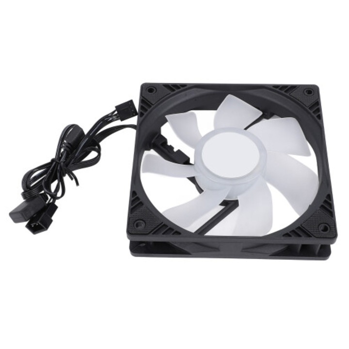 Ventilator PC 120mm, silentios, 7 pale, negru, 105x105mm
