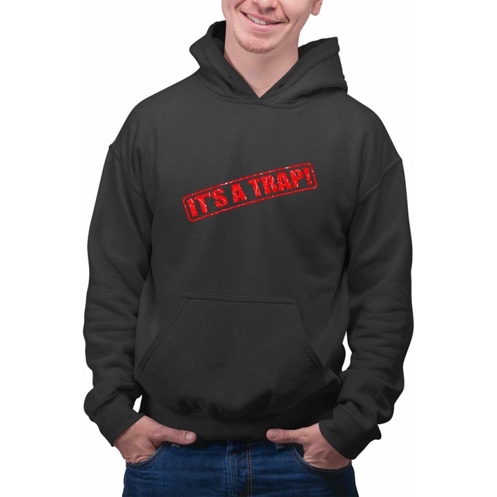 Hanorac Personalizat Barbati It’s a Trap Don Toliver Playboi Carti Stamp, negru, marime L