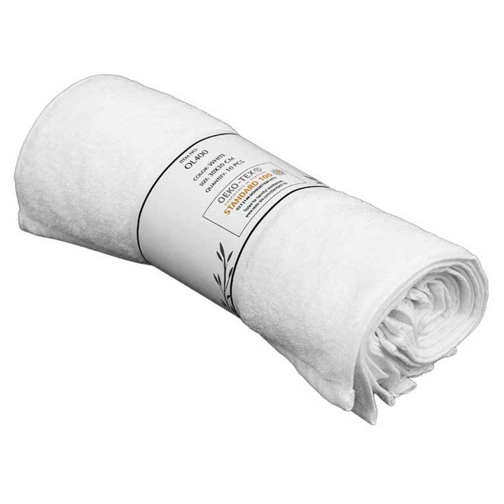 Prosop de maini, Olima, moale si delicat, 100% bumbac, Alb, 30 x 30 cm
