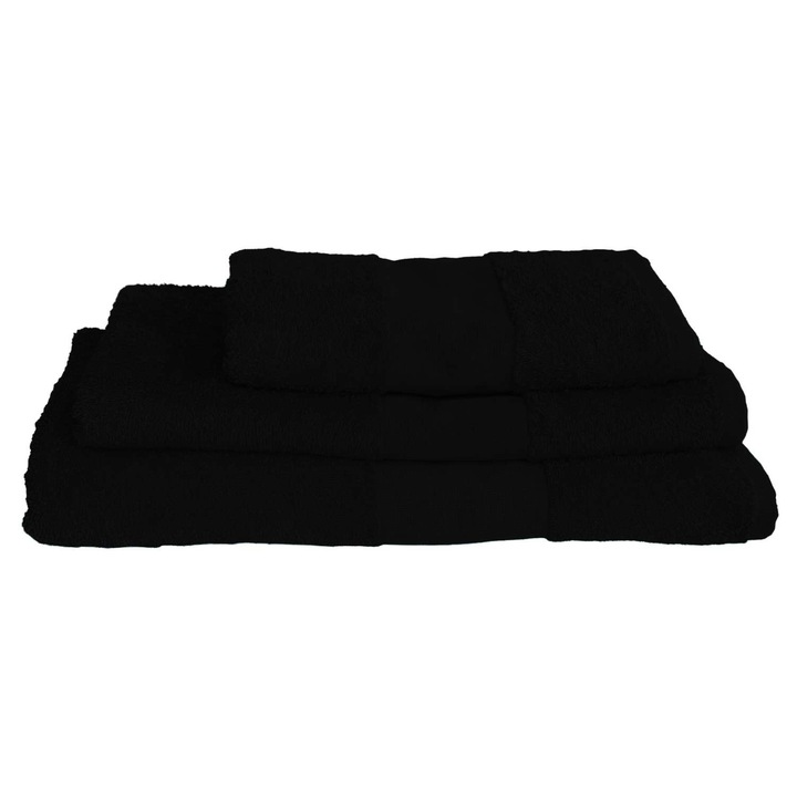 Prosop de baie, Olima, moale si delicat, 100% bumbac, Negru, 70 x 140 cm