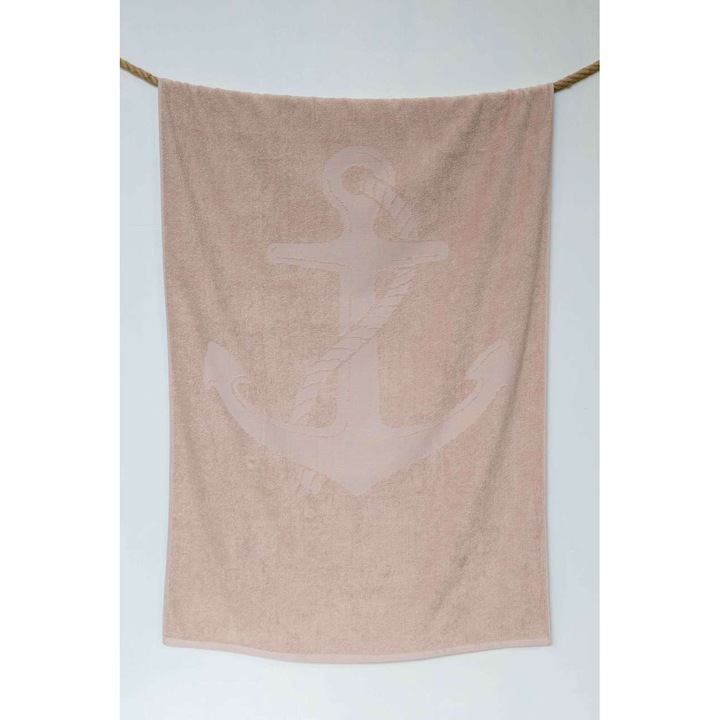 Prosop de plaja, Olima, moale si delicat, 100% bumbac, Bej, 90 x 170 cm