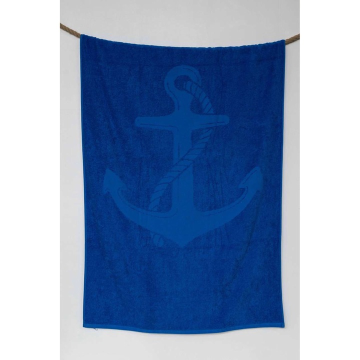 Prosop de plaja, Olima, moale si delicat, 100% bumbac, Royal, 90 x 170 cm