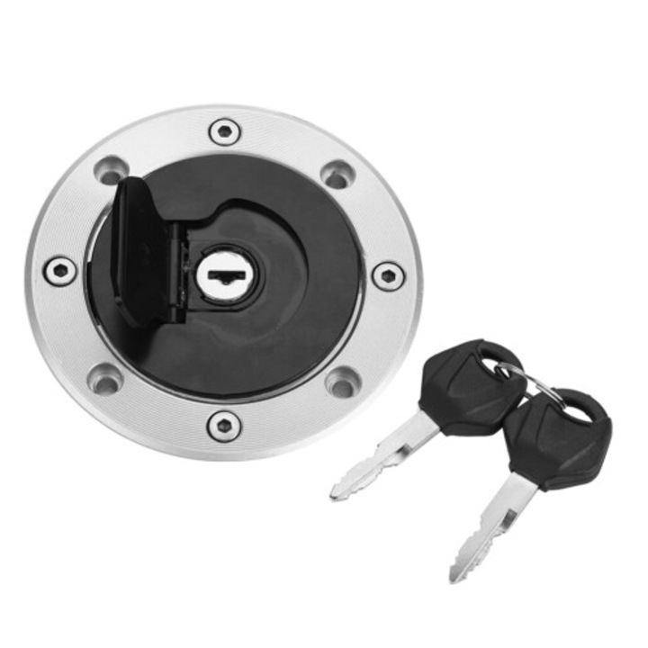 Capac rezervor combustibil, aluminiu, cu lacat antifurt pentru motocicleta, durabil, rezistent la rugina, standard original