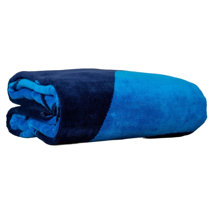 Prosop de plaja, Olima, moale si delicat, 100% bumbac, Navy/Venice Blue, 100 x 180 cm