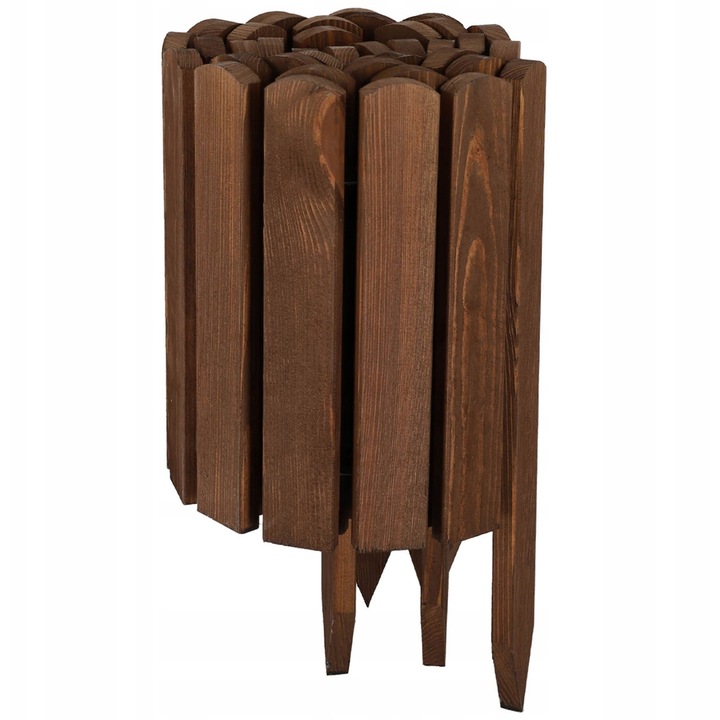 KOTARBAU® Bordura de gradina pentru exterior din lemn, 200 x 30 cm, Gard de gradina din lemn, Maro, Palisada flexibila, Decoratiuni de gradina