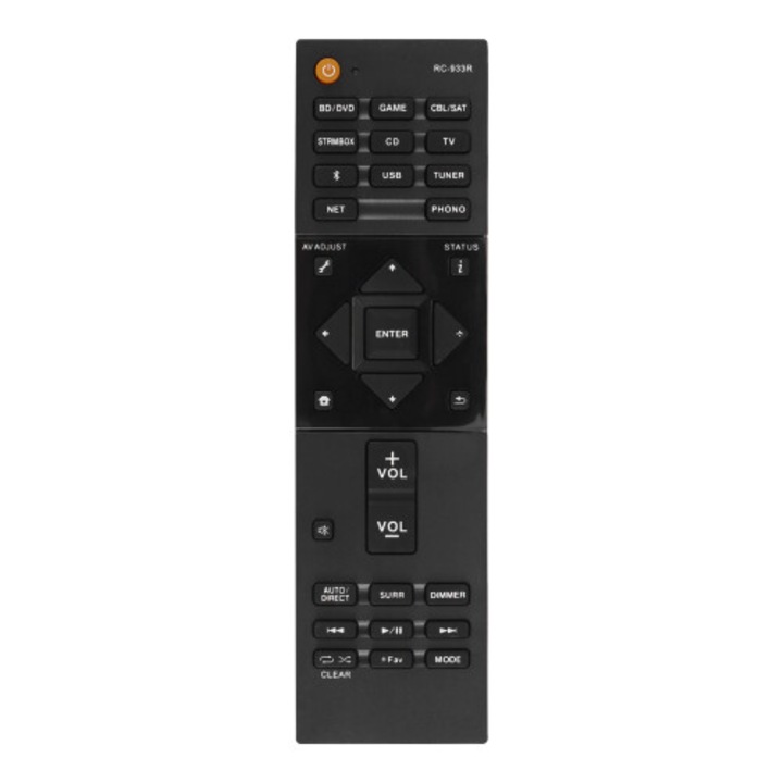 Csere távirányító AV erősítőhöz RC-933R, fekete, 1 darab