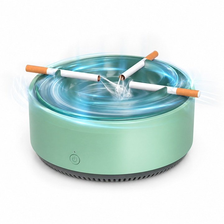Intelligens hamutartó szűrővel, füst- és szagellenes, beépített ventilátorral, mosható, modern design, zöld